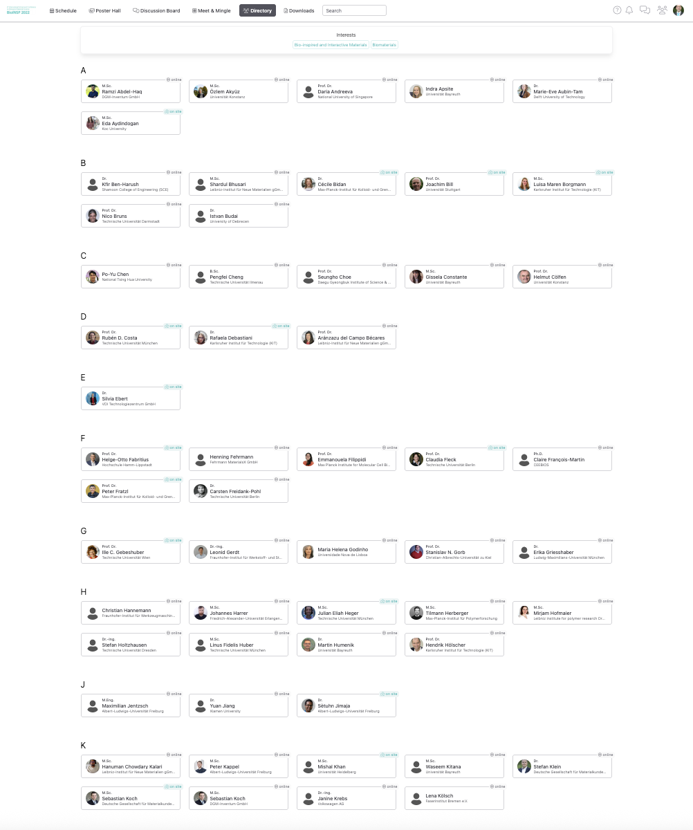 Teilnehmendenverzeichnis