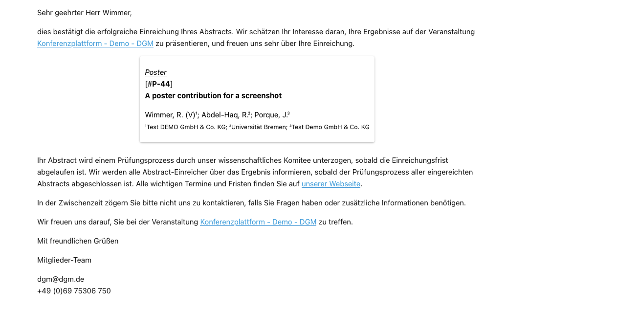 Automatisierte Kommunikation mit Einreichenden